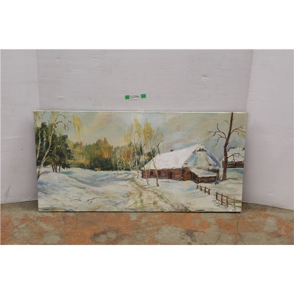 * Country Barn Art Oil Painting 48'' x 24'' by Swiderski Gazicko