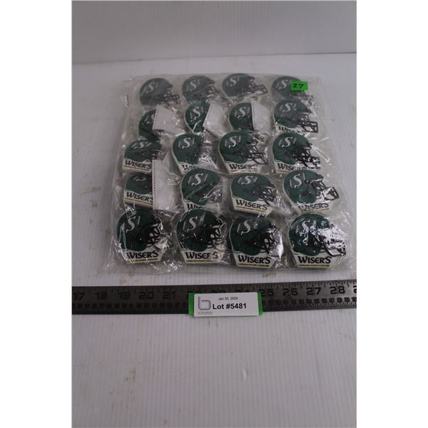 (20) Wiser's Canadian Whiskey "Saskatchewan Roughriders" Fridge Magnets (NIB)