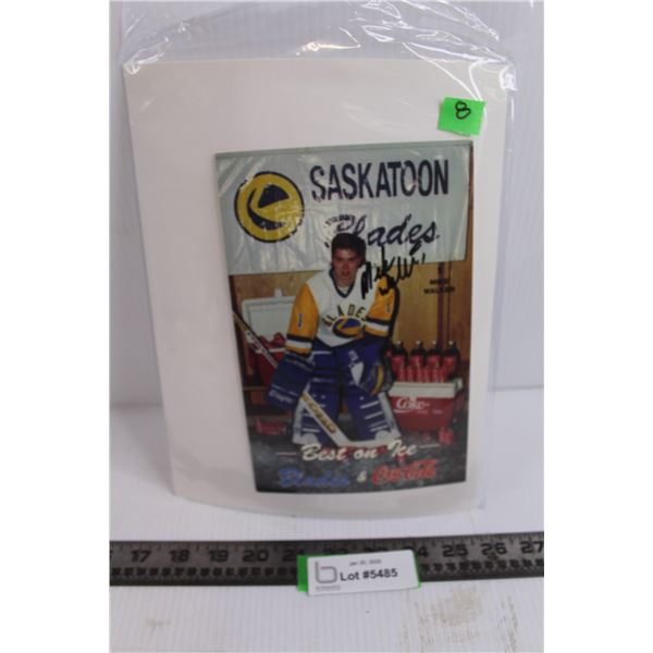 Best on Ice Autographed Photo : Saskatoon Blades - Mike Walker 5.5" x 8.5"