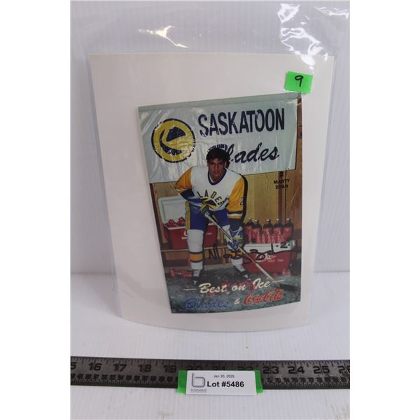 Best on Ice Autographed Photo : Saskatoon Blades - Marty Zdan 5.5" x 8.5"