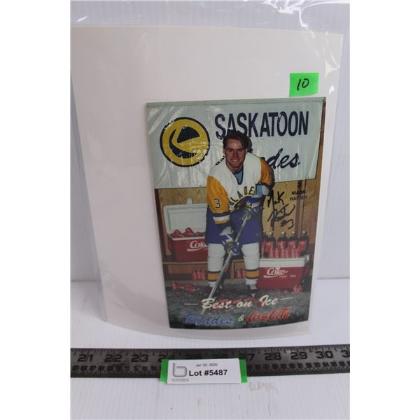 Best on Ice Autographed Photo : Saskatoon Blades - Mark Raiter 5.5" x 8.5"