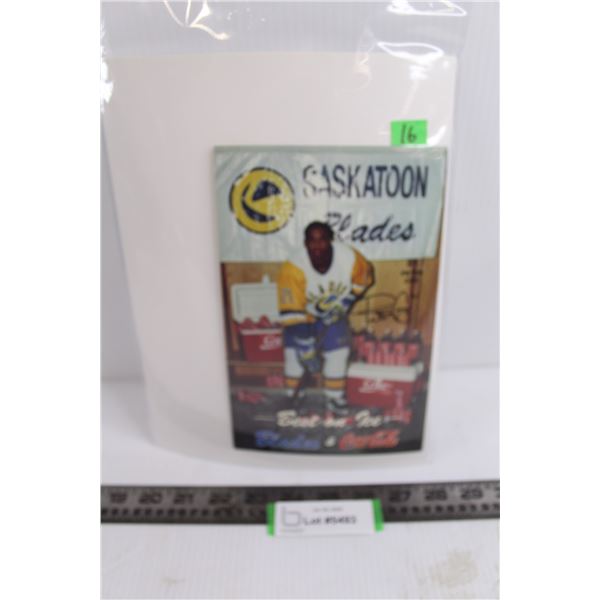 Best on Ice Autographed Photo : Saskatoon Blades - Peter Cox 5.5" x 8.5"