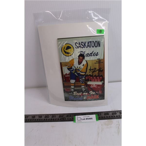 Best on Ice Autographed Photo : Saskatoon Blades - Shawn Yakimishyn 5.5" x 8.5"