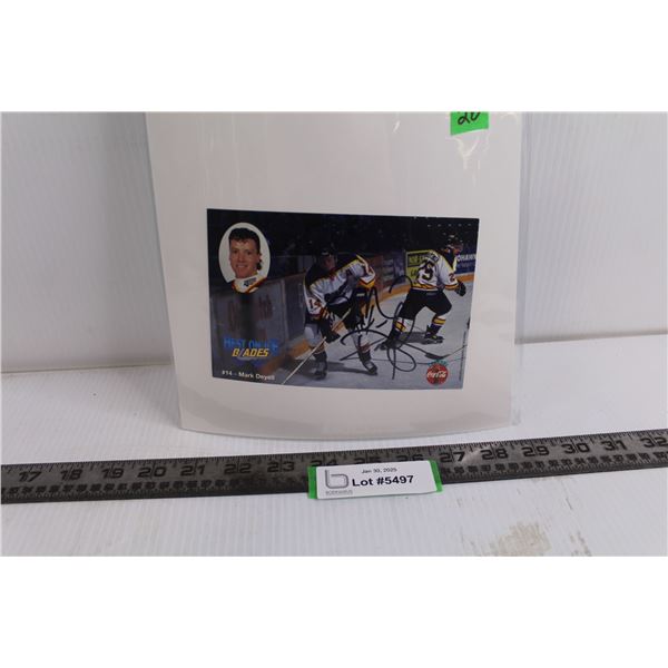 Best on Ice Autographed Photo : Saskatoon Blades - Mark Deyell 4" x 6"