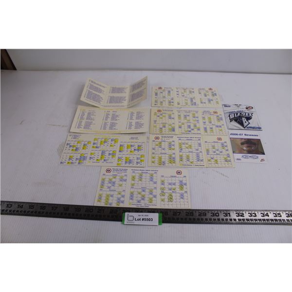 (9) Saskatoon Blades Pocket Size Schedules - Years from 1982 - 2007