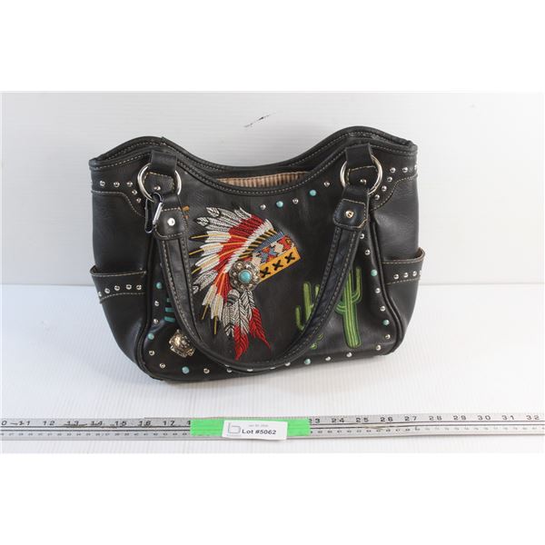 Indigenous Pattern Leather Ladies Bag/Purse