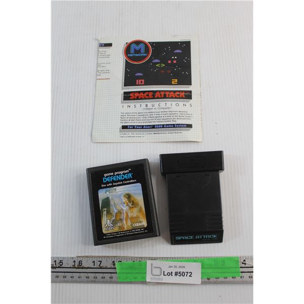 Defender and Space Attack Game Program Cartridges