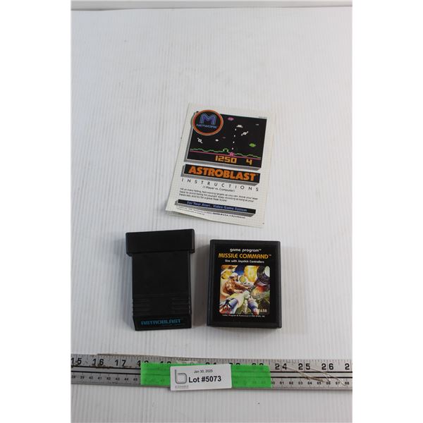 Astroblast and Missile Command Game Program Cartridges