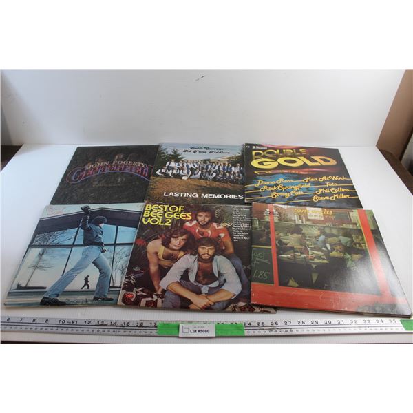 (6) Vinyl Records - John Fogerty, Best of Bee Gees and Billy Joel
