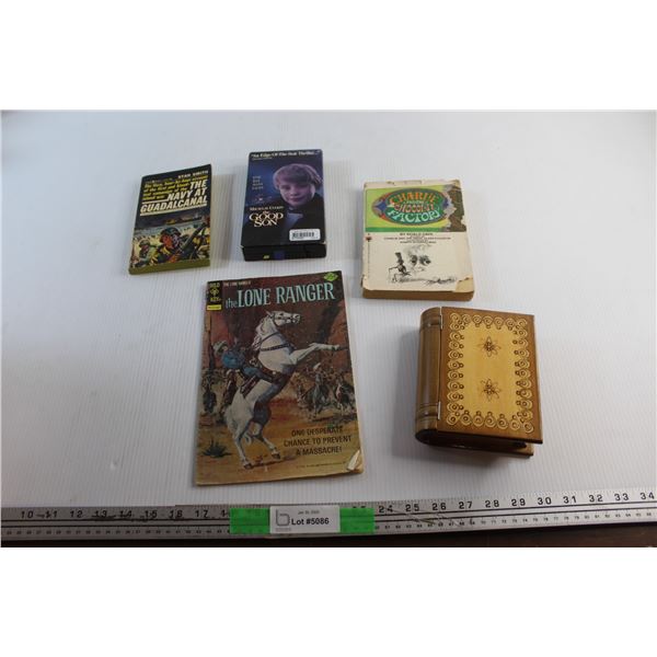 The Good Son Movie Cassette, Books by Stan Smith & Roald Dahl, The Lone Ranger Comics and Wooden Jew