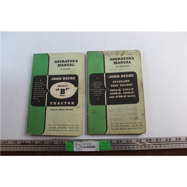 (2) Vintage John Deere Operator's Manuals