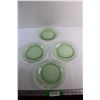 Image 1 : (4) Green Glass Dining Plates