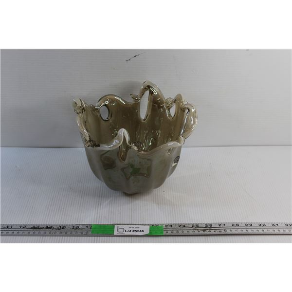 White Murano Crystal Art Bowl