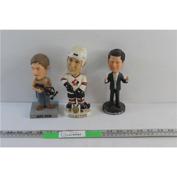 Daryl Dixon, Nieuwendyk and Stephen Harper Bobblehead Figures