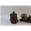 Image 3 : Brass Art Ashtrays, Cigarette Box and Desk Lighter