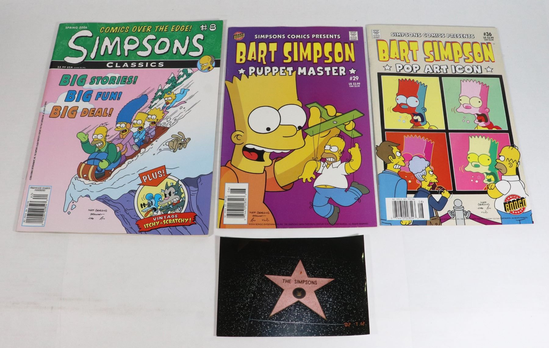 Simpsons Puppet LOT OF 3 SIMPSON'S COMICS BART SIMPSON PUPPET
