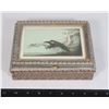 Image 1 : VINTAGE TRINKET BOX WITH DOGS PAINTING ON IT