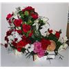 Image 1 : BOX OF ARTIFICIAL FLOWERS IN VASES
