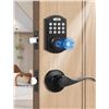 Image 1 : Tinewa Keyless Entry Door Lock with Wave Lever Handles, Electronic Digital Keypad Deadbolt with App,