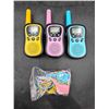 Image 2 : AILUKI 3pcs Walkie Talkie Kids Toys 4KM Range Radio 8 Channels 10 Ringtones with Flashlight LCD Disp