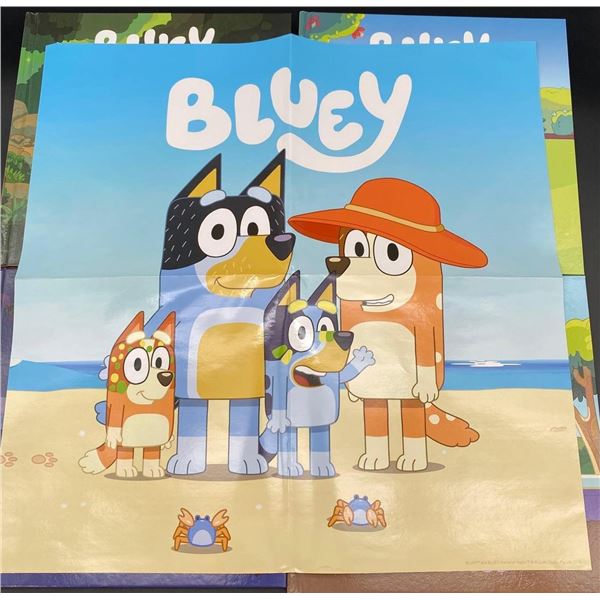 The Bluey 4-Book Library with 1-Poster - Lot of 5