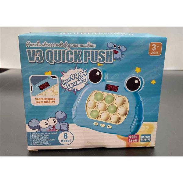 Handheld Fast Push Pop Game, Quick Pushing Bubble Puzzle Fidget Toys for Kids or Adults, Light Up Po
