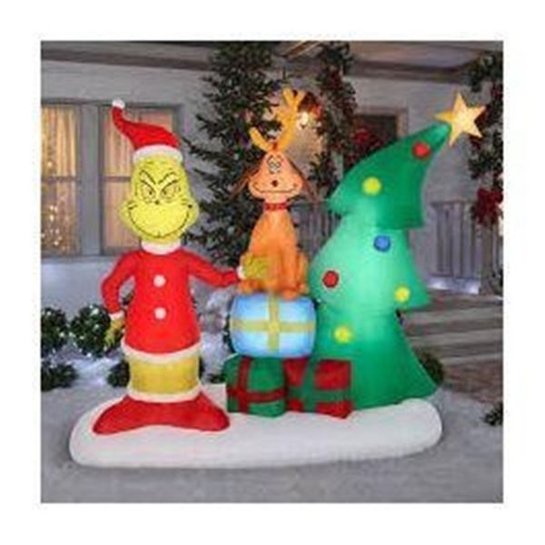 Large Inflatable Grinch Lawn Decoration (TESTED WORKING)