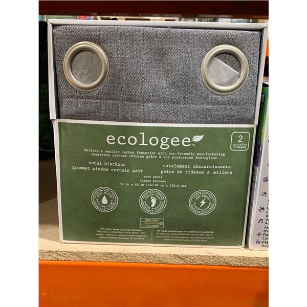 Ecologee Total Blackout Grommet Window Curtain Pair 52"x90" each Panel