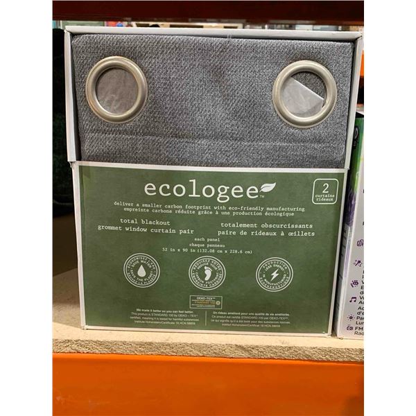 Ecologee Total Blackout Grommet Window Curtain Pair 52"x90" each Panel