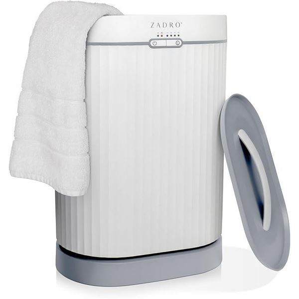 Zadro Fluted Luxury Towel Warmer Bucket, Distributed by Costco (White/Gray, 19 Liter Capacity)