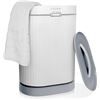 Image 1 : Zadro Fluted Luxury Towel Warmer Bucket, Distributed by Costco (White/Gray, 19 Liter Capacity)