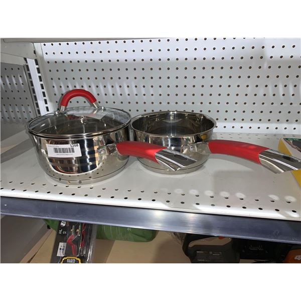 Verka Lot of 2 Stainless Steel Pots and 1 Lid
