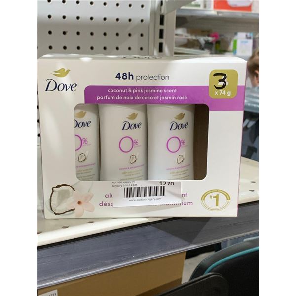 Dove 48h Protection Coconut & Pink Jasmine Scent 3 x 74g Odor Protection