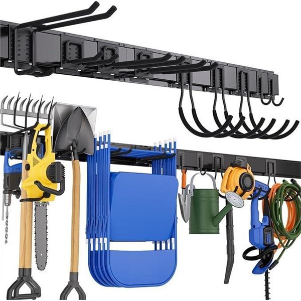INCLY Garage Tool Organizer Wall Mount, 64 Inch Garage Organization and Storage Rack Load 600lbs, He