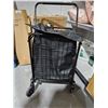Image 3 : Large Capacity Sturdy Metal with Canvas Bag, Folding Shopping Trolley - Folds For Storage