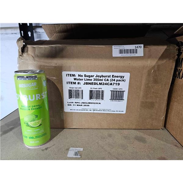 Joyburst No Sugar Lime Energy Drink 24x355ml