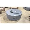 Image 1 : PARAMOUNT FP-456 LOW ROUND ALUMINUM CONCRETE LOOK OUTDOOR FIRE TABLE WITH CONVERTIBLE BURNER
