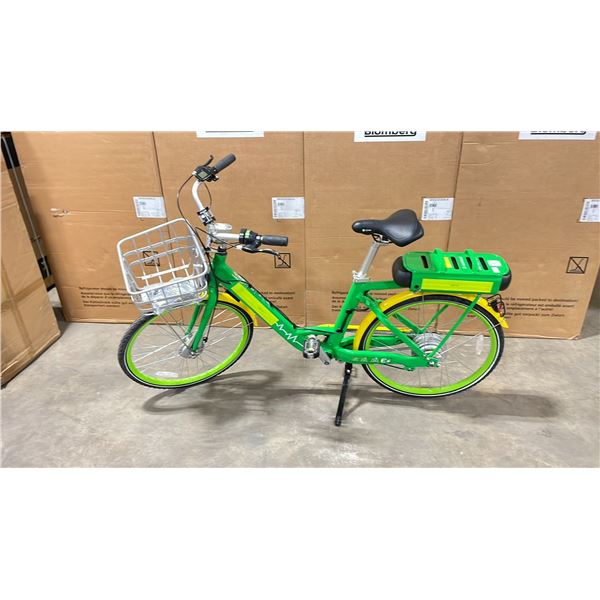 EVO ELECTRICITY EPAC LIME-E BETA GREEN 3 SPEED CRUISER STYLE ELECTRIC ASSISTED ROAD BICYCLE WITH