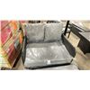 Image 3 : PATIOFLARE HERMAN BLACK RATTAN GREY CUSHION OVERSIZED OUTDOOR PATIO LONGER WITH OTTOMAN
