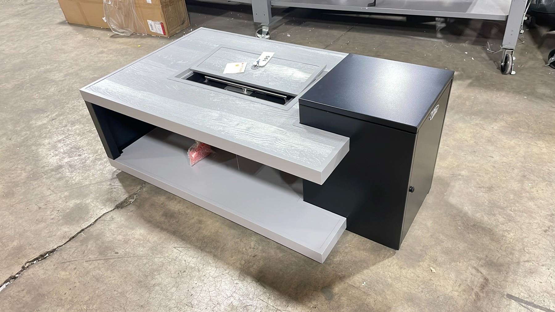 Paramount Fire Table Linear PARAMOUNT FP-10185 BK GREY / BLACK 2 TIER MODERN CAST ALUMINUM PROPANE ...