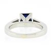 Image 7 : Vintage Platinum 1.05 ctw Square Step Cut Prong Set Sapphire Solitaire Ring