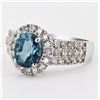 Image 2 : 1.80 ctw UNHEATED Blue Spinel and 0.81 ctw Diamond Platinum Ring (GIA CERTIFIED)