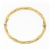 Image 5 : Italian 14K Gold 7" 5.6mm Simple Twisted Polished Hinged Open Bangle Bracelet