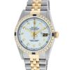 Image 2 : Rolex Mens Two Tone Silver And Sapphire Diamond 36MM Datejust Wristwatch