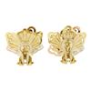 Image 1 : Italian 18k Tricolor Gold 3D Textured Open Work Flower Omega Statement Earrings