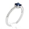 Image 9 : New 14k Gold 0.70 ctw Square Cut Sapphire Diamond Solitaire Stack Engagement Rin