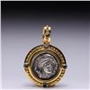 Image 1 : 18K Yellow Gold Pendant with Iolite Cabochons & Sterling Silver Insert