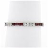 Image 3 : 18k White Gold 0.70 ctw Square Ruby & Round Diamond Milgrain Eternity Band Ring