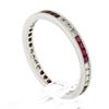 Image 9 : 18k White Gold 0.70 ctw Square Ruby & Round Diamond Milgrain Eternity Band Ring