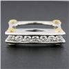 Image 2 : 14k TT Gold 0.60 ctw Round Channel Diamond Matte Squared Screw Double Band Ring